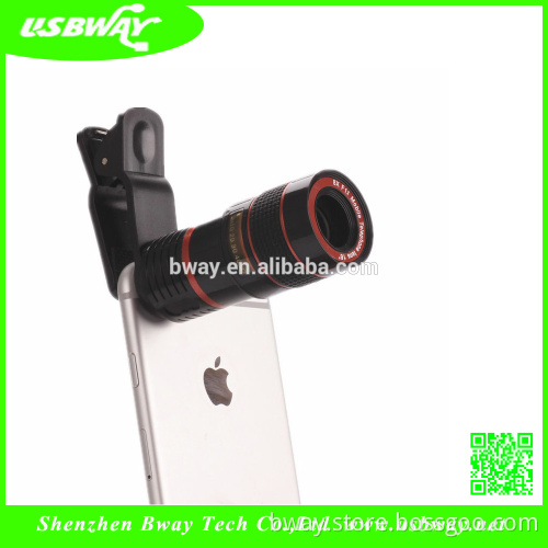 USBWAY Brand Universal Clip on 8X Magnifier Optical Zoom Telescope Camera Lens